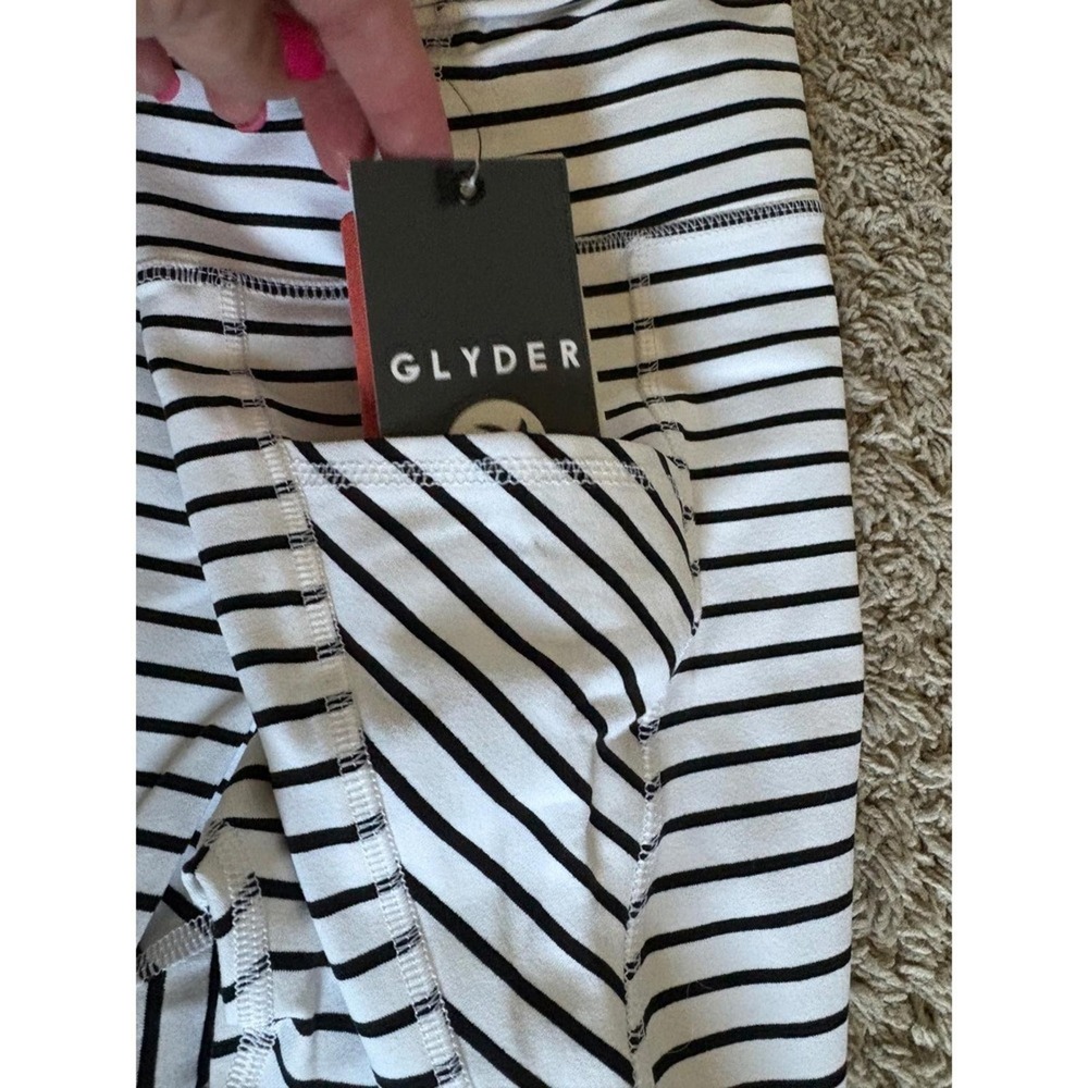 NWT Glyder Striped Activewear Set Bra Top & Leggings with Pockets Athleisure XL - Picture 4 of 13